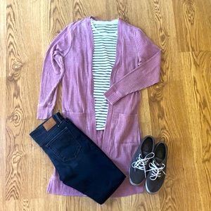 True Craft Blush Waffle Knit Duster - Medium